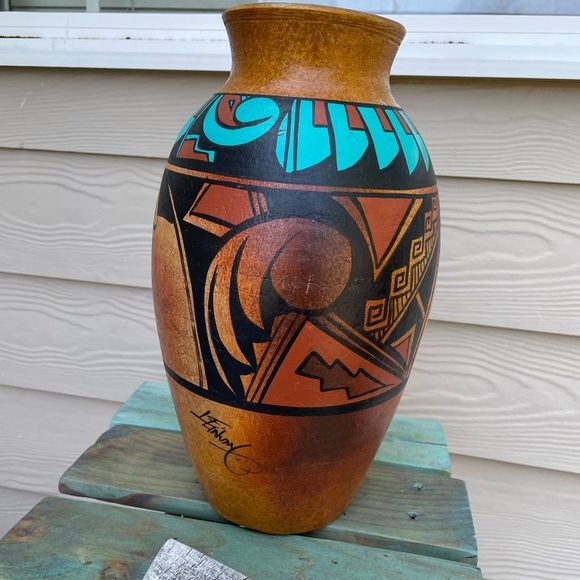 Other - Mexican Pottery Turquoise Vase